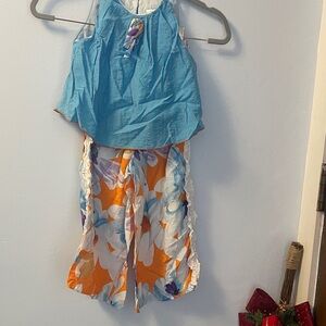 Colorful Floral Two-Piece Outfit